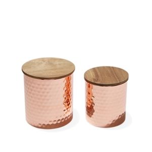 Uncommon James set of 2 copper canisters